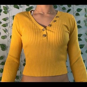 H&M yellow long sleeve button down